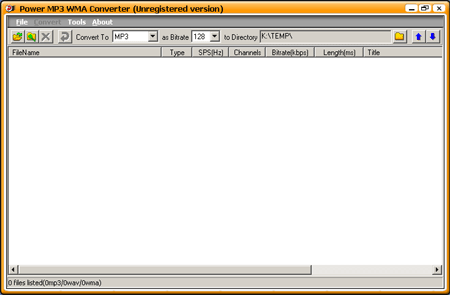Power MP3 WMA Converter Screenshot